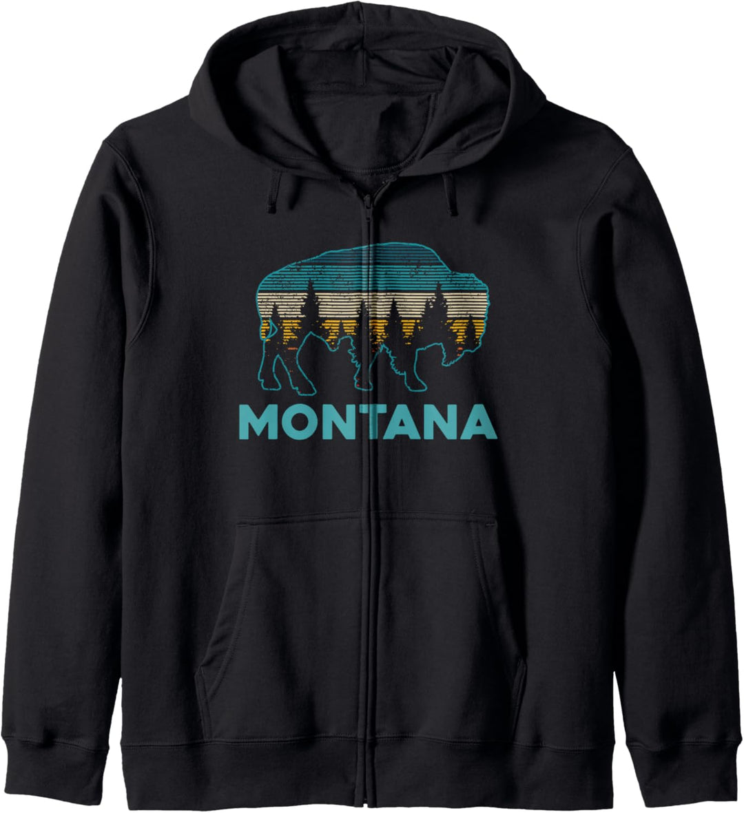 Montana Bison Vintage Souvenir Kapuzenjacke