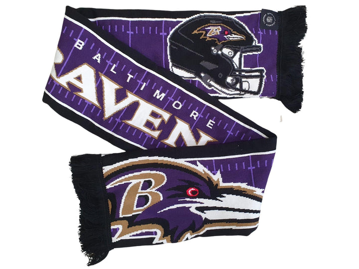 Great Branding NFL Jaquard Schal American Football Teamlogo Helm Fanschal Fransen Baltimore Ravens #
