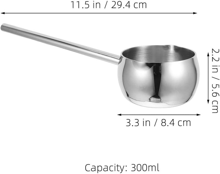 jojofuny Kleiner Butterwärmer aus Edelstahl 300 ml Kleiner Kochtopf mit Doppelausgiesser Schneller M