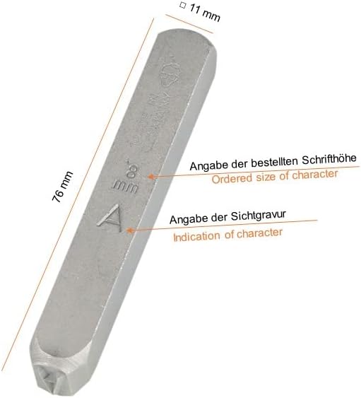 GRAVUREM-S Standard Schlagzahlen und -buchstaben 0-9 + A-Z,&amp; (Kombination) / Schrifthöhe 8mm 8 mm, 8