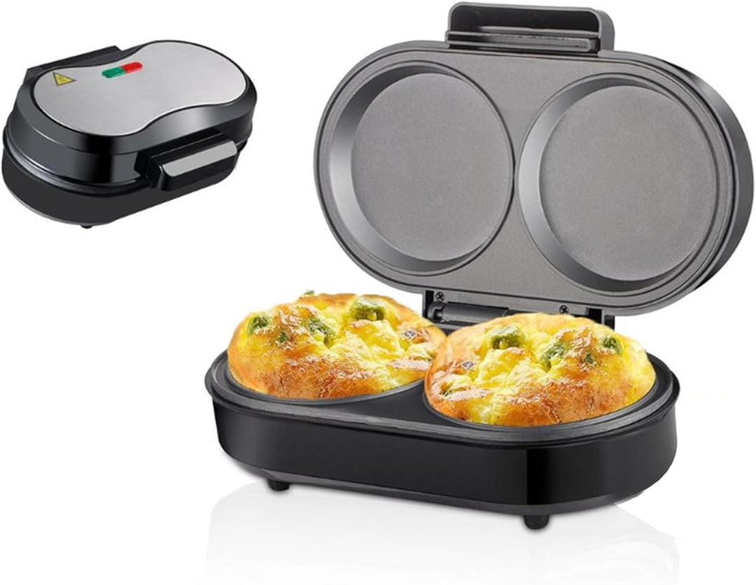 Elektrischer Pfannkuchen-Maker, 850 W, Doppelter Mini-Burger-Grill, Kleiner Elektrischer Grill, Omel