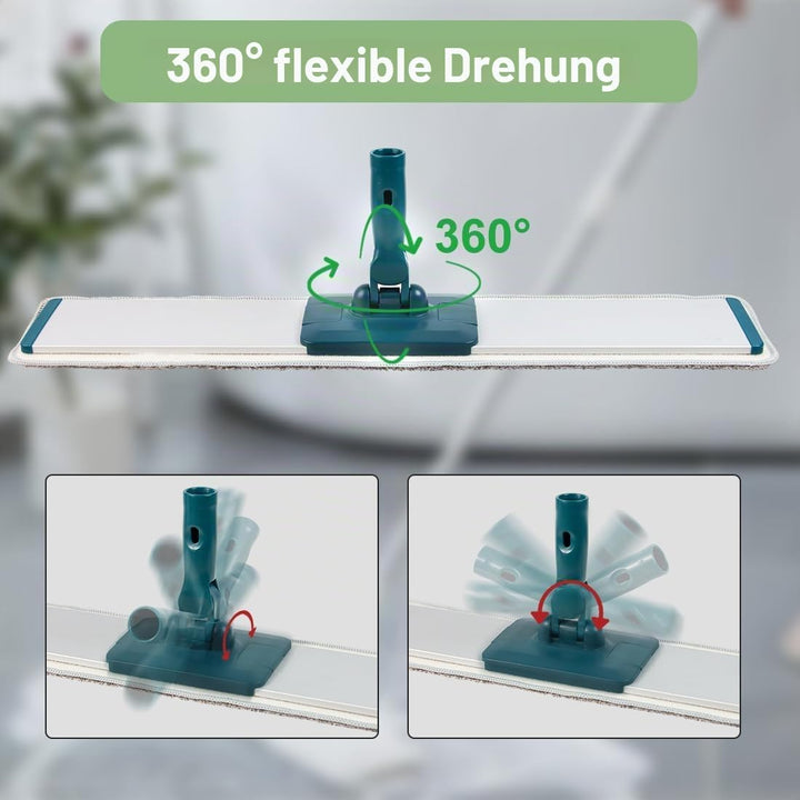 CQT Kommerzieller Flacher Mikrofaser-Bodenwischer, Reinigungssystem, 61 cm, nasses, trockenes und st