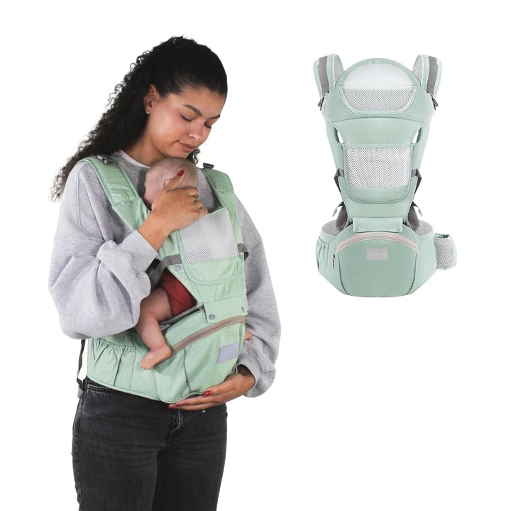 Mobiclinic® kids, Babytrage, 6 in 1, Moley, Mehrpositionale, Faltbar, Reissverschlusstasche, Flasche