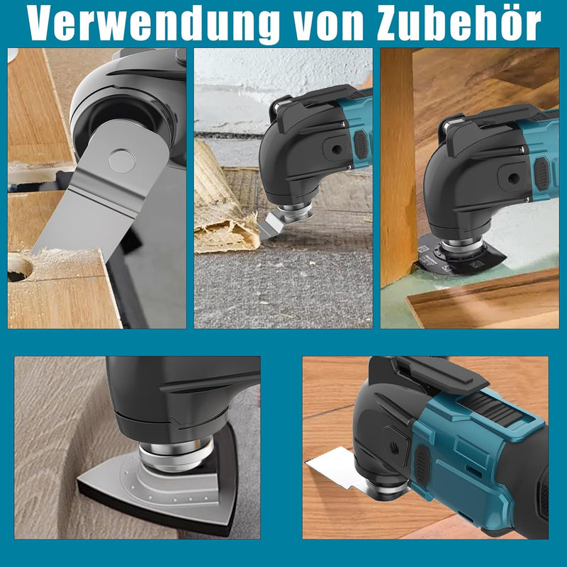 Akku Multifunktionswerkzeug für Makita 18V Akku,Multitool,Oszillierwerkzeug,600W Bürstenlos mit 22 Z