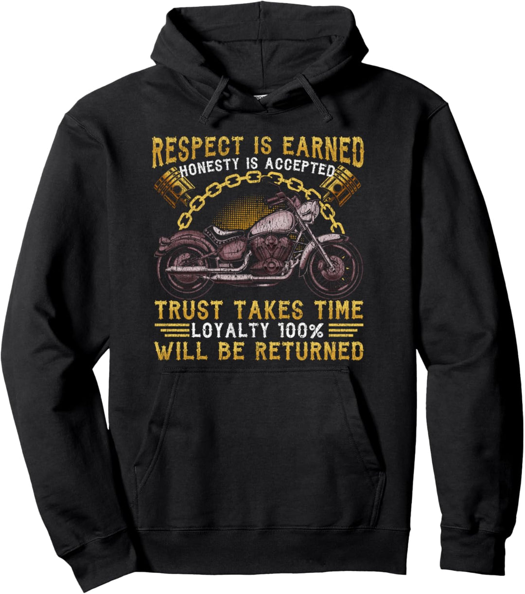 Respekt Loyalty Skull Motorrad Geschenk Biker Skull Pullover Hoodie