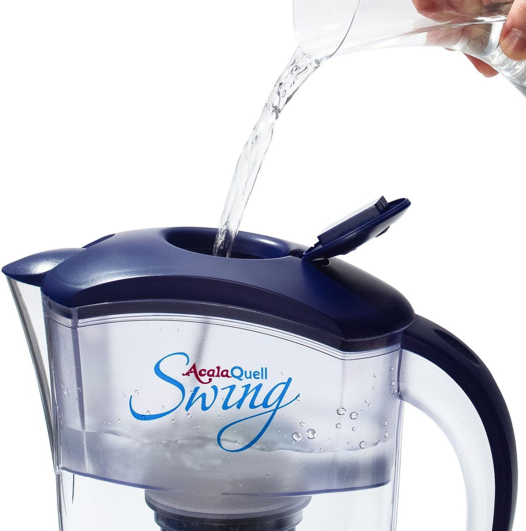 Wasserfilter AcalaQuell® Swing | Dunkel-Blau | Kannenfilter mit höchster Filterleistung | Mehrschich
