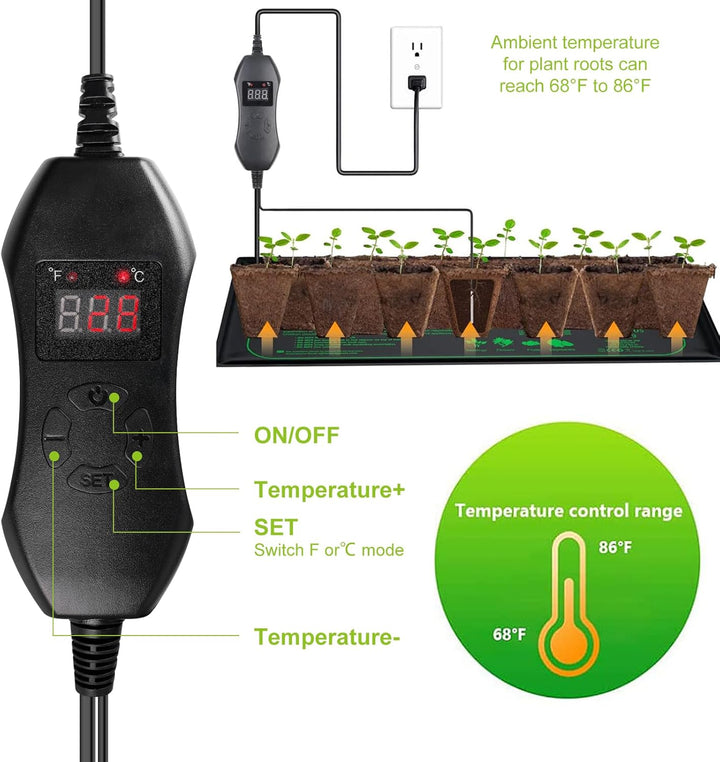 Heizmatte Pflanzen Mit Thermostat, Heizmatte Mit Thermostat, Digitales Heizmatte Gewächshaus, Zimmer