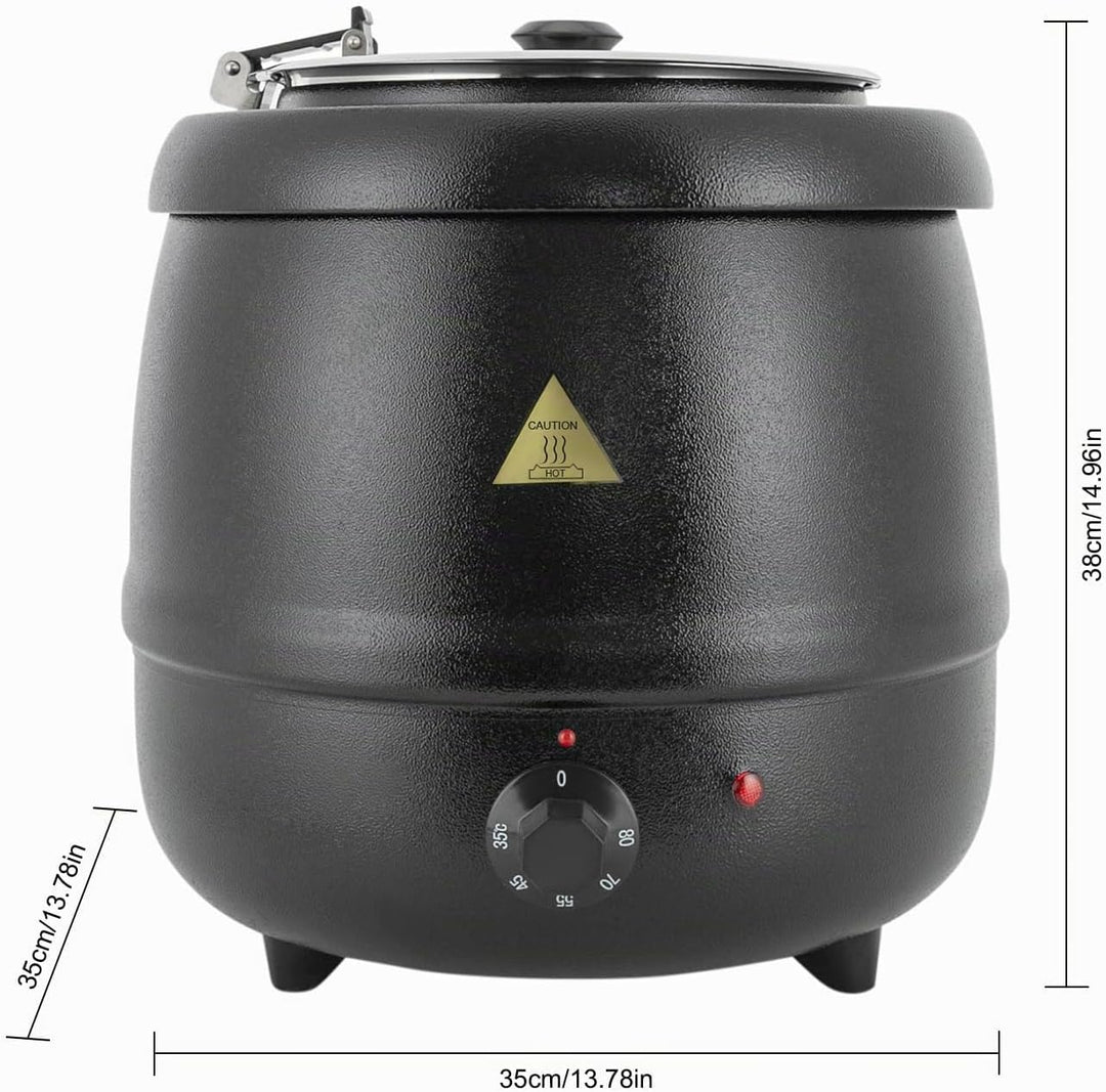 OUKANING Gastro Suppenwärmer 10 Liter, Elektrischer Warmhaltebehälter aus Edelstahl mit Ständertempe