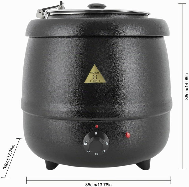 Suppentopf elektrisch 10 Liter Suppenkessel mit herausnehmbarem Edelstahl Einsatz, 35-80°C regelbar