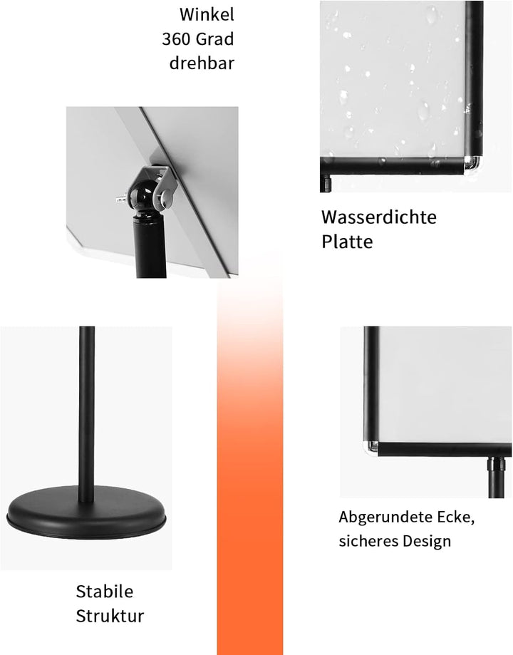 GOPLUS Infoständer Höhenverstellbar, Plakatständer Drehbar, Informationsständer DIN A3/A4, Präsentat