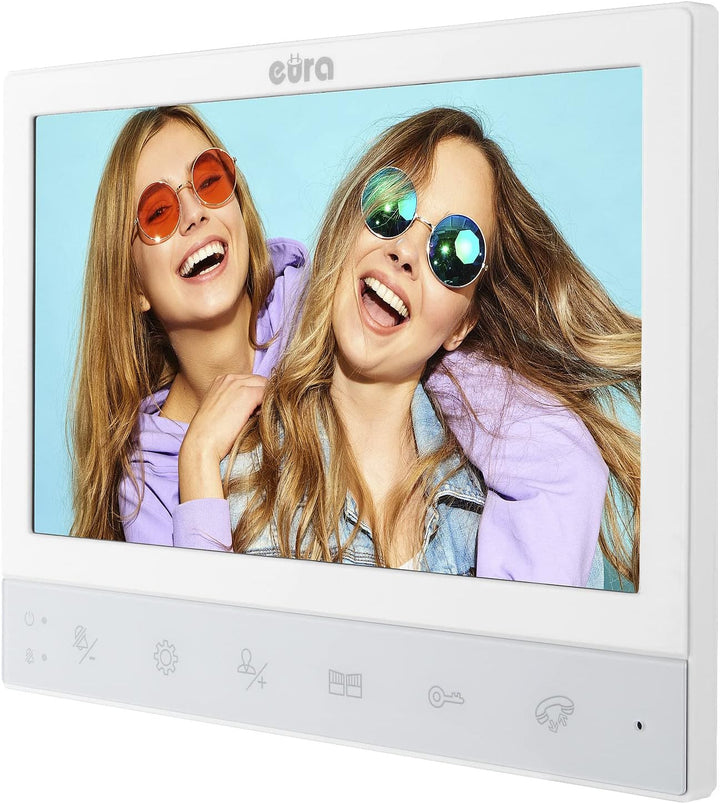 EURA VDP-80C5 Zweifamilien, 4-Draht-Video-Gegensprechanlage, 2 x 7-Zoll-Farbmonitor, 2 Eingänge, Ver