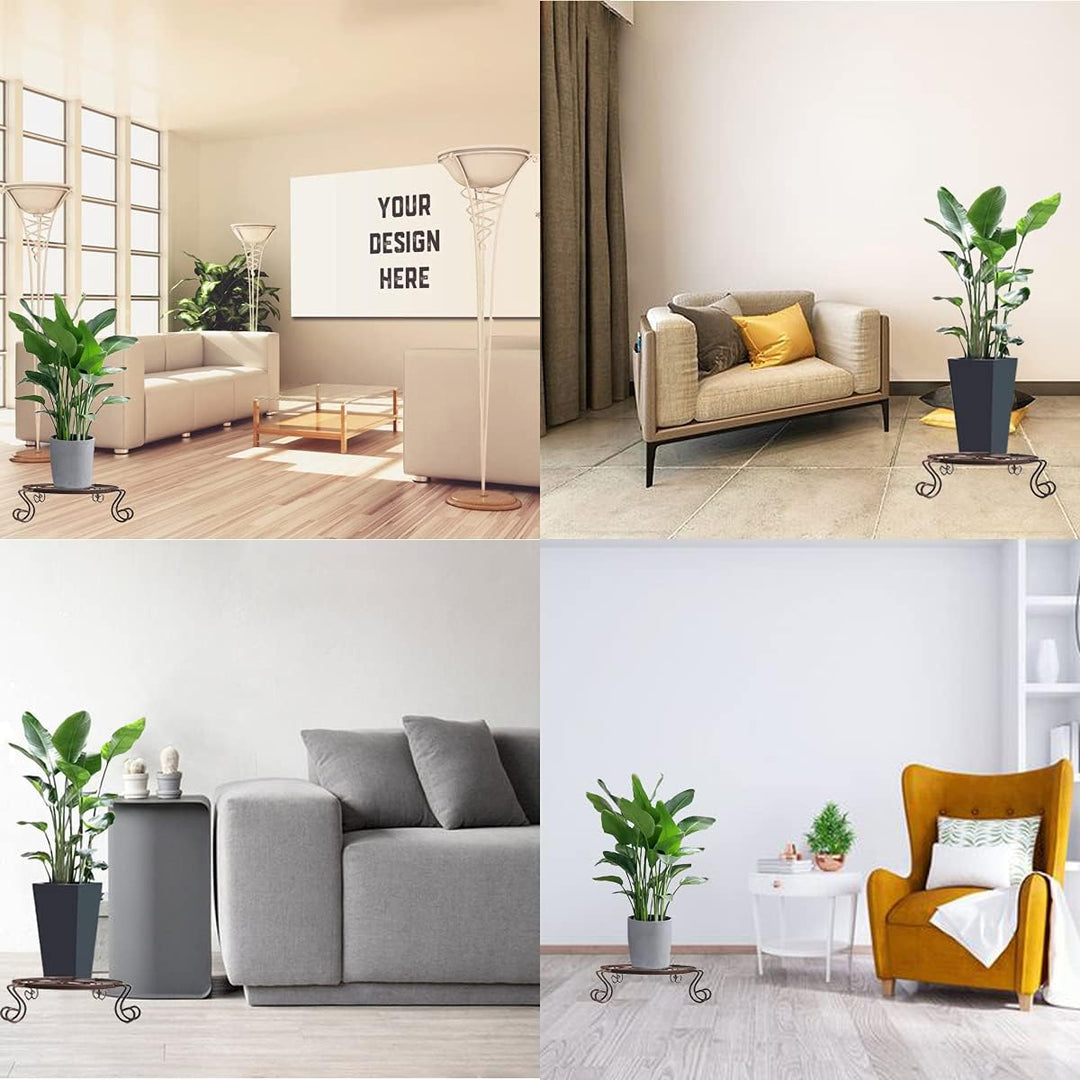 NILICAN Plant Heavy Flower Stand Topfboden Rad Metallwagen Indoor Gardening Tools können Sich bewege
