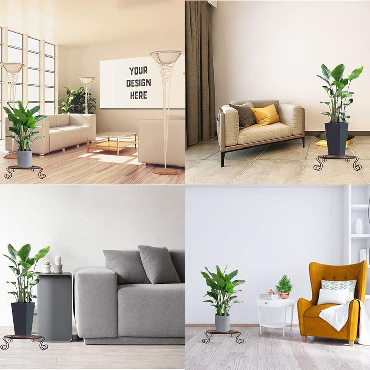 NILICAN Plant Heavy Flower Stand Topfboden Rad Metallwagen Indoor Gardening Tools können Sich bewege