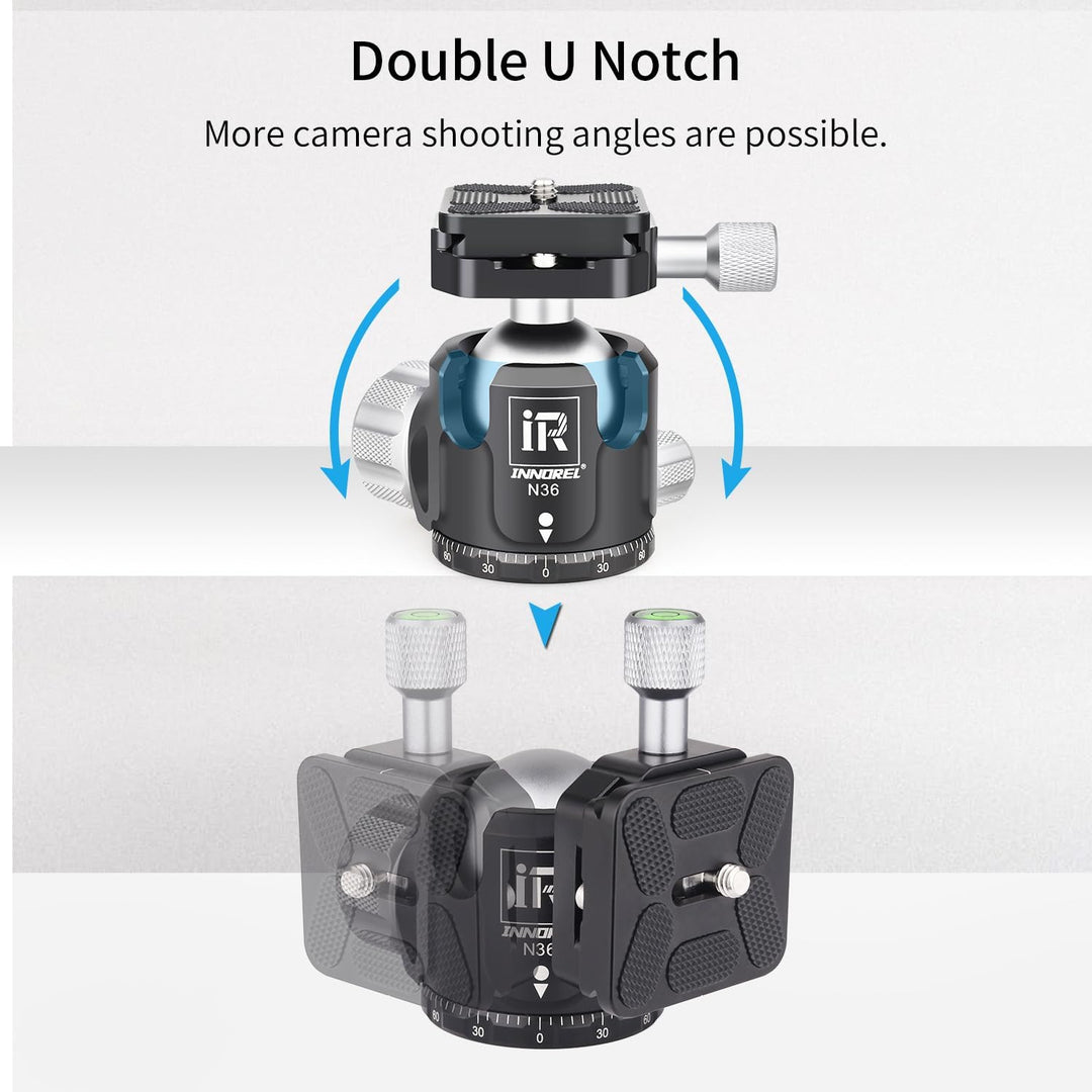 INNOREL N36 Kugelkopf Stativköpfe Tripod Head Niedrige Profile Kugelkopf 360 Grad Drehbarer Durchmes