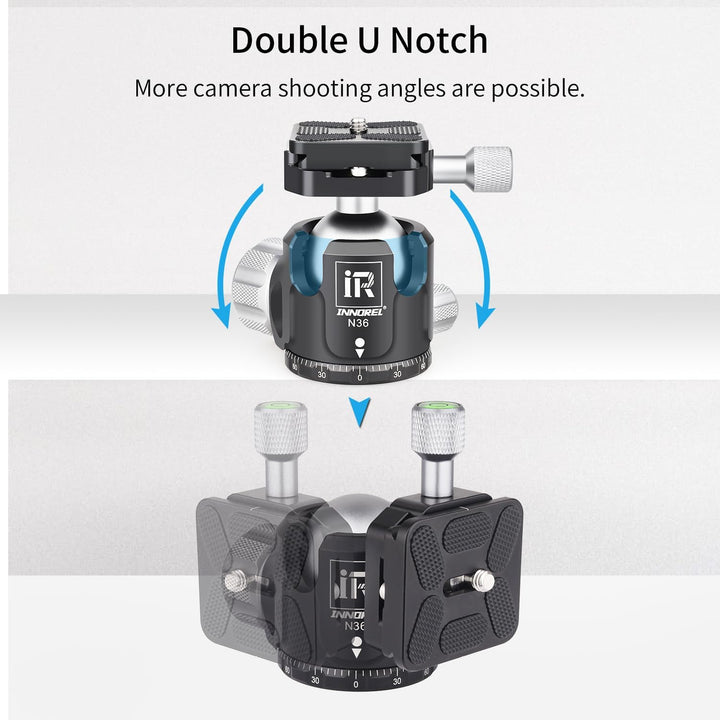 INNOREL N36 Kugelkopf Stativköpfe Tripod Head Niedrige Profile Kugelkopf 360 Grad Drehbarer Durchmes