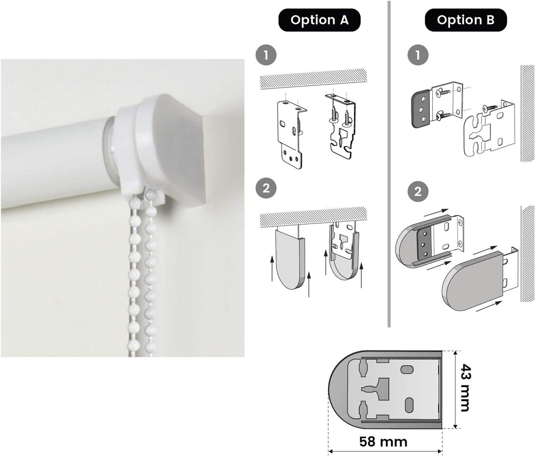 STORESDECO Verdunkelungsrollo Fensterrollo Blackout, Rollo für Fenster und Tür | Beige, 80 cm x 180