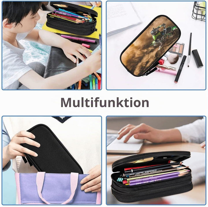 Federmäppchen Mäppchen Motocross Dirtbike 013 Federtaschen Stiftetasche Geeignet für Schule Büro Jun