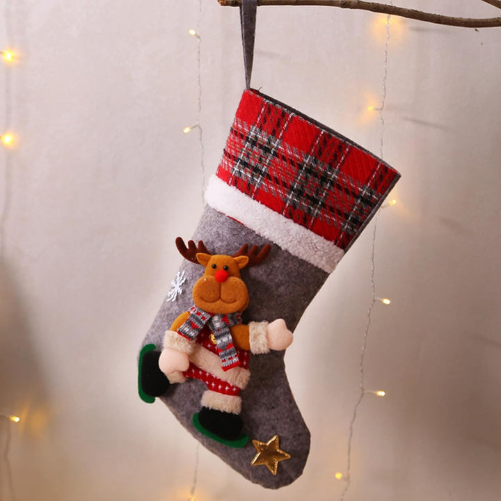 Weihnachtsstrumpf mit 4er, Grosse Nikolausstrumpf Kreative Puppe Weihnachtsstrümpfe Nikolausstiefel