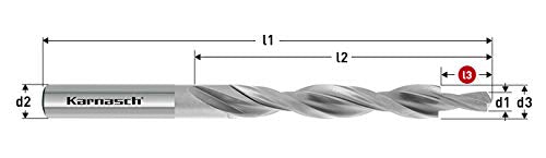 Karnasch 401020050 Stufenbohrer Bi-Durchmesser Hss-Xe, DIN 8376, 180°, mittlerer Grad für Durchgangs
