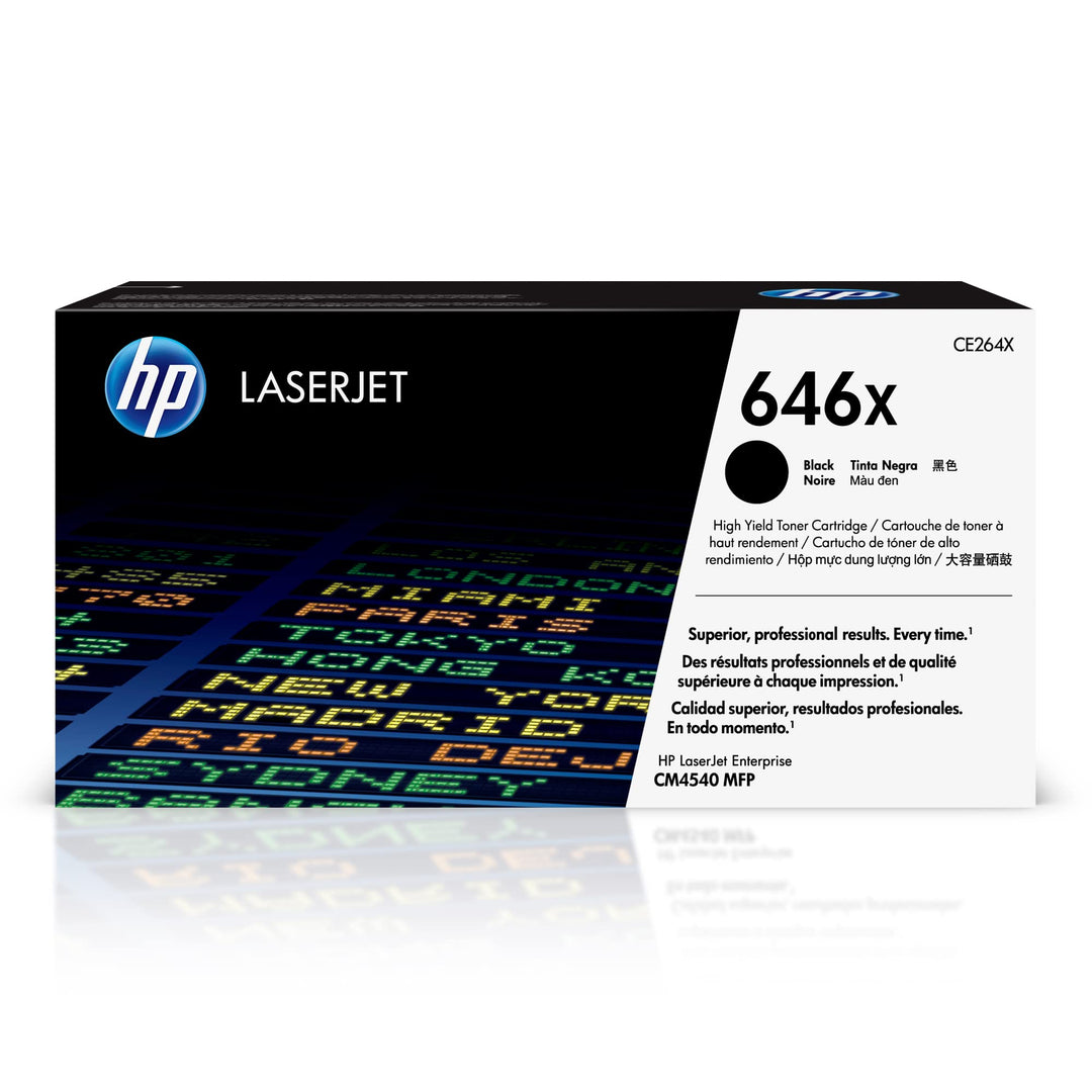 HP 646X (CE264X) Schwarz Original Toner mit hoher Reichweite für HP Color Laserjet Enterprise CM4540