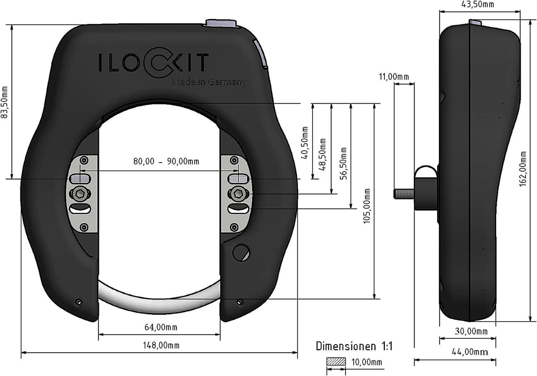 I LOCK IT+ Bluetooth Fahrradschloss mit Alarm | Smart Bike Lock with Alarm | Rahmenschloss per Handy