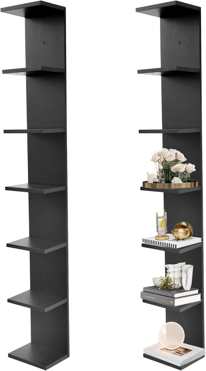 PHOENANCEE 7-stufiges Wandregal, vertikales Regal, Organizer Tall Tower Design dekoratives Wandregal