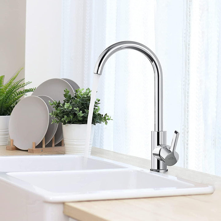 Auralum Niederdruck Armatur Küche für Wasserboiler, Wasserhahn Küche mit 3 Schläuchen für Kaltwasser