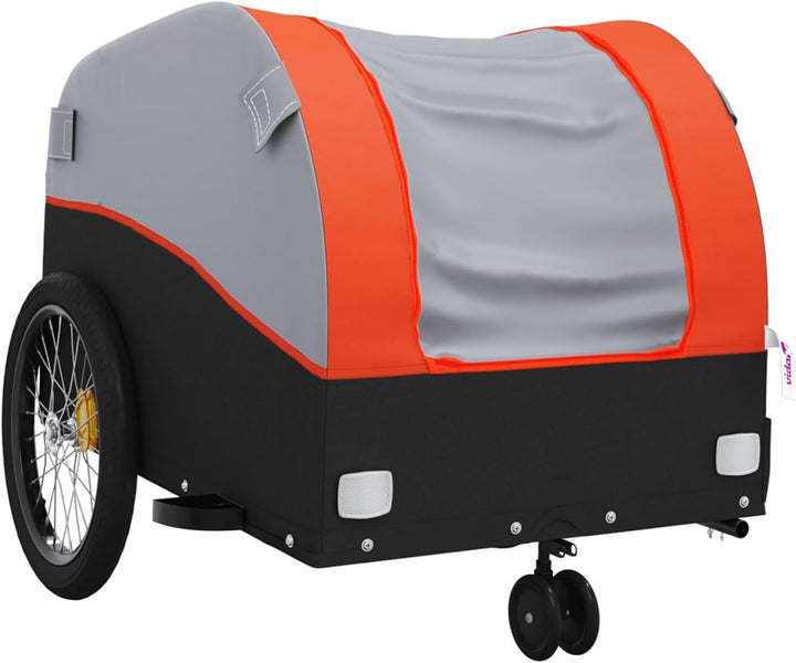 Fahrradanhänger 30kg Eisen Schwarz/Orange | Robust &amp; Vielseitig, Max 30kg Tragkraft, Ideal für Schwe