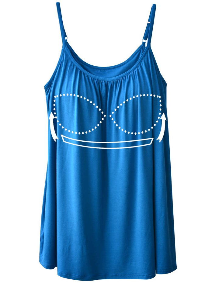 STARBILD Damen Top Mit Unterhemd BH-Hemd Basic Tank Tops U-Ausschnitt Oberteile Bequeme Frauen Shirt