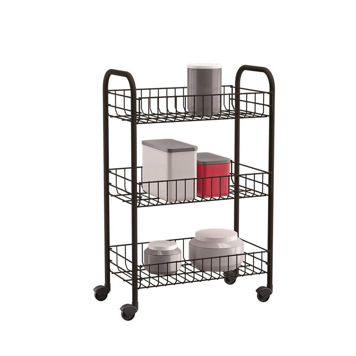 METALTEX Siena Kitchen Trolley, Epoxy Coated Steel, Black, 41 x 23 x 63 cm