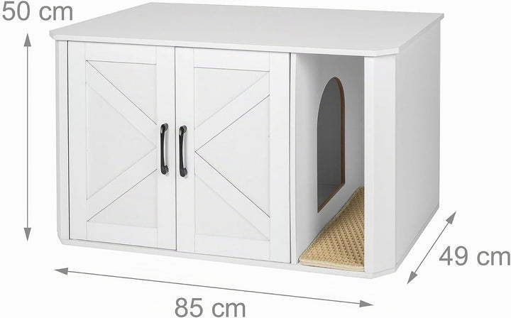 Relaxdays Katzenschrank für Katzentoilette, mit Eingang &amp; Streumatte, Katzenklo verstecken, HxBxT: 5