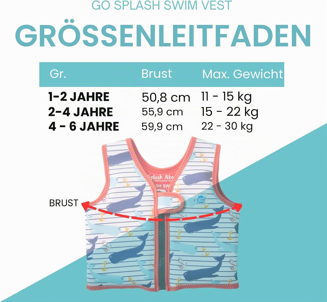 Splash About Go Splash Schwimmweste Moby 1-2 Jahre, Moby 1-2 Jahre