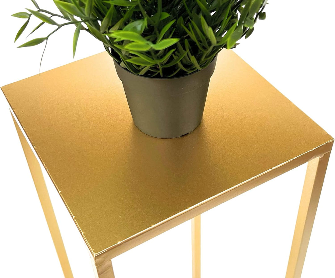 DanDiBo Blumenhocker Metall Gold Eckig Blumenständer Beistelltisch 96506 Blumensäule Modern Pflanzen