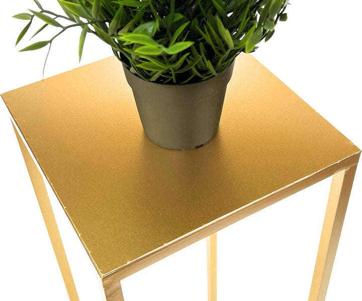 DanDiBo Blumenhocker Metall Gold Eckig Blumenständer Beistelltisch 96506 Blumensäule Modern Pflanzen