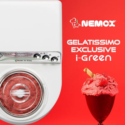 Nemox – GELATISSIMO Exclusive i-green – WEISS – bis zu 1 kg Eis, gefrorener Joghurt, Sorbets, Granit