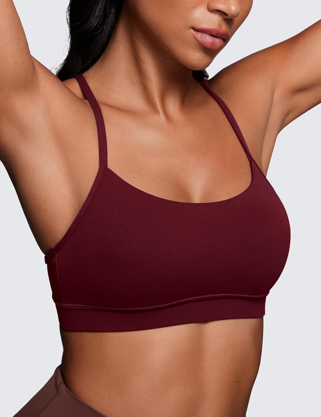 CRZ YOGA Damen Butterluxe Racerback Sport BH Gepolstert Ohne Bügel Y-Rücken Yoga Bra Sommer Atmungsa
