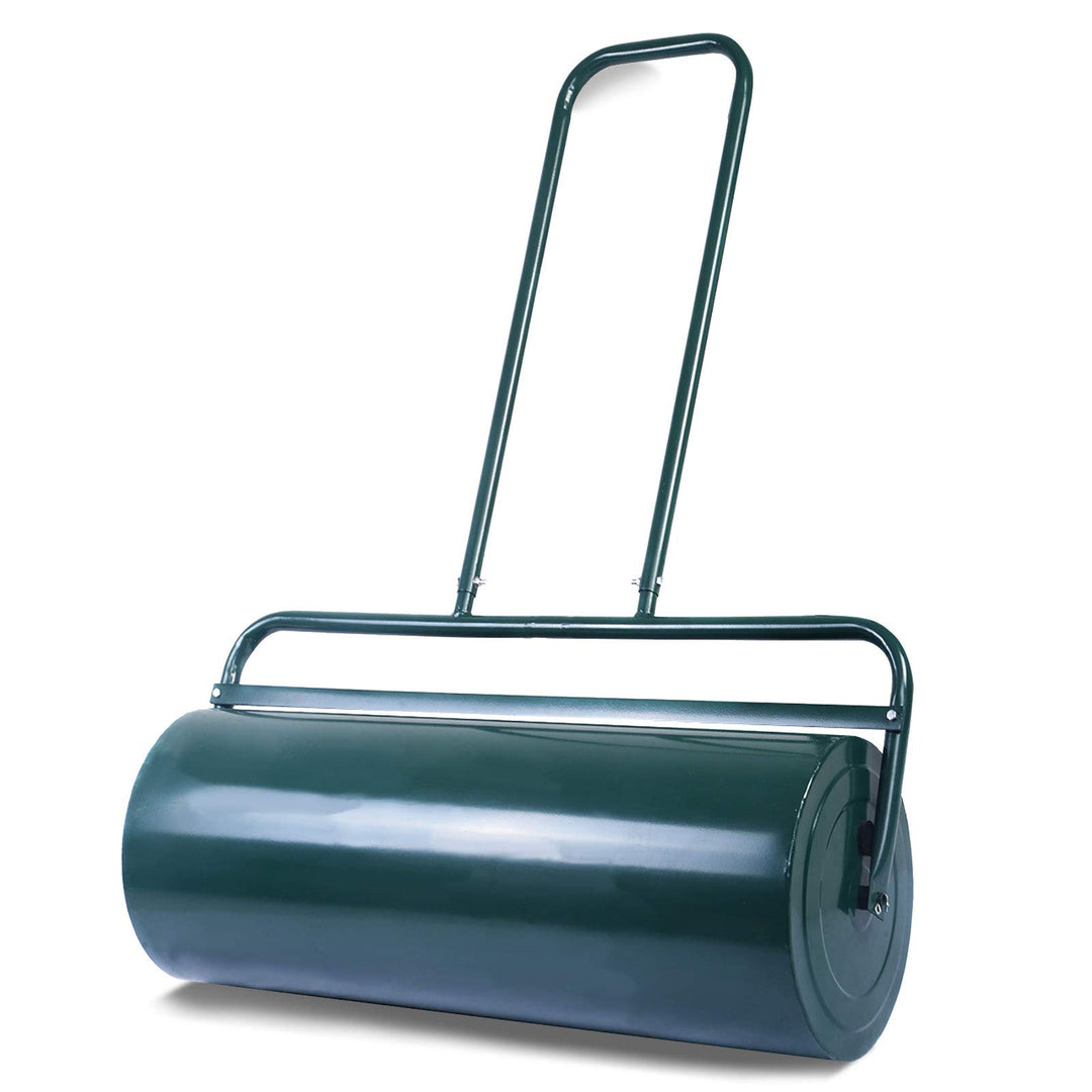 GOPLUS Rasenwalze, 48L/63L Gartenwalze befüllbar mit Wasser & Sand, Rasenroller aus Metall, Graswalz