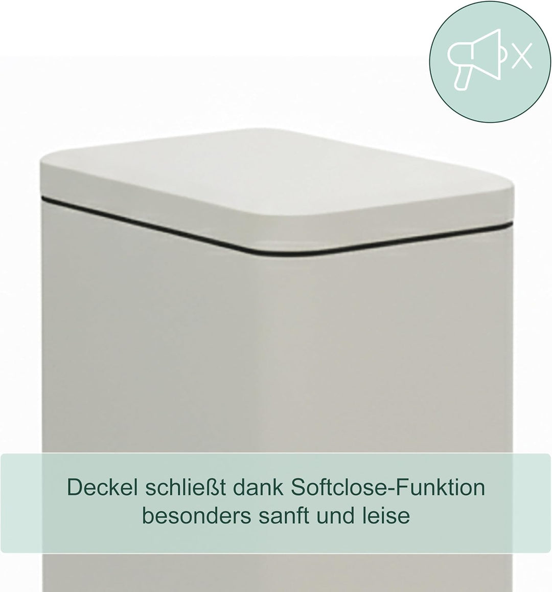 Relaxdays Mülleimer, 10 Liter, 16 cm schmal, Softclose, Fusspedal, Inneneimer, Küche &amp; Bad, Matter A