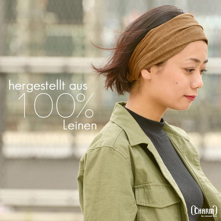 CHARM Leinen Haarband Herren Bandana - Damen Piraten Stirnband Kopftuch Kopf Band Elastisch Haarband