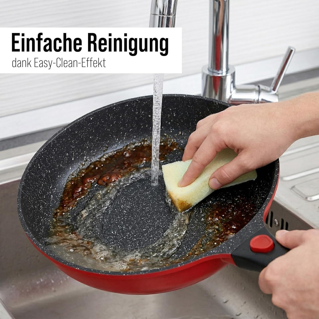 STONELINE SMART Bratpfanne 28 cm, Grosse Pfanne Aluguss, Abnehmbarem Griff, Pfanne Induktion, Alle H