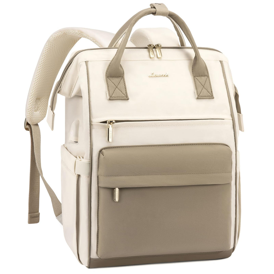 LOVEVOOK Rucksack Damen, 17 Zoll Laptop Arbeitstasche Schulrucksack mit USB Ladeanschluss, Wasserdic