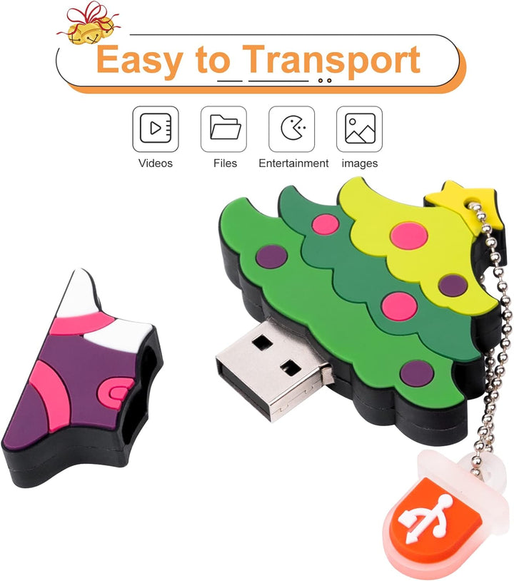 LEIZHAN USB-Stick 5 Stück 32GB Speicherstick Der Weihnachtsmann Elch Niedlichen Weihnachtsserie Gesc