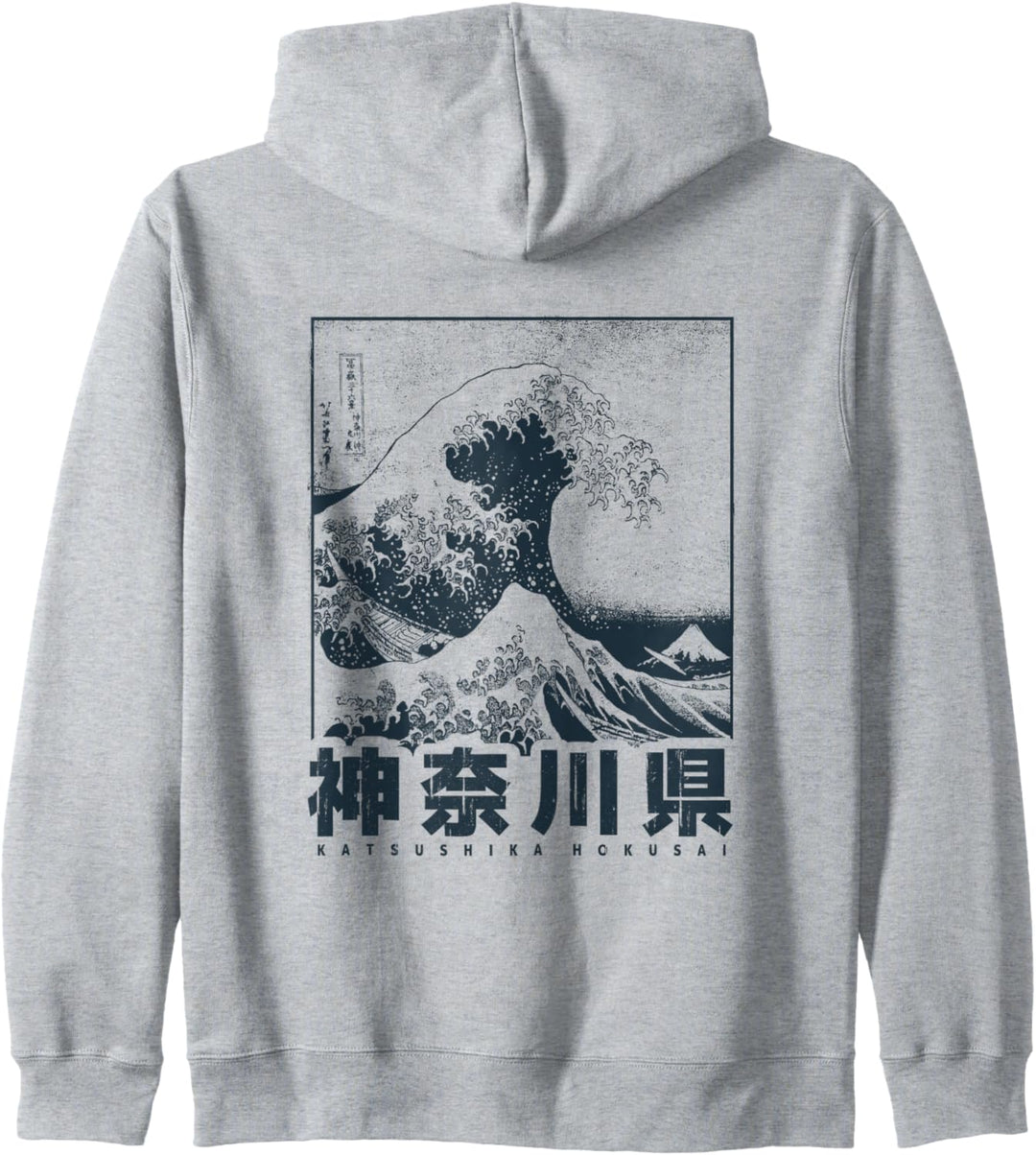 Vintage Japanisches Japan Style Die Grosse Welle Vor Kanagawa Kapuzenjacke