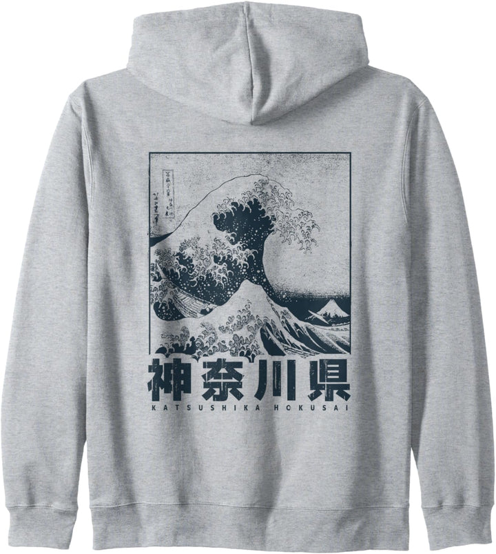 Vintage Japanisches Japan Style Die Grosse Welle Vor Kanagawa Kapuzenjacke