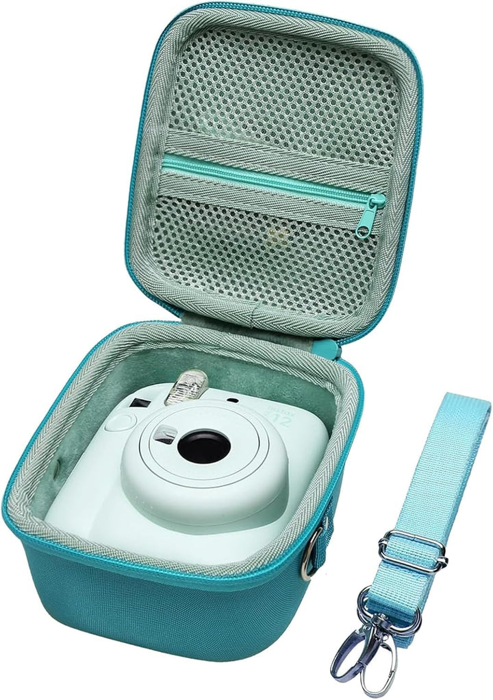 XANAD Mini 12 Tasche für Mini 12 sofortbildkamera mit verstellbarem Rückengurt und Mesh Tasche (grün