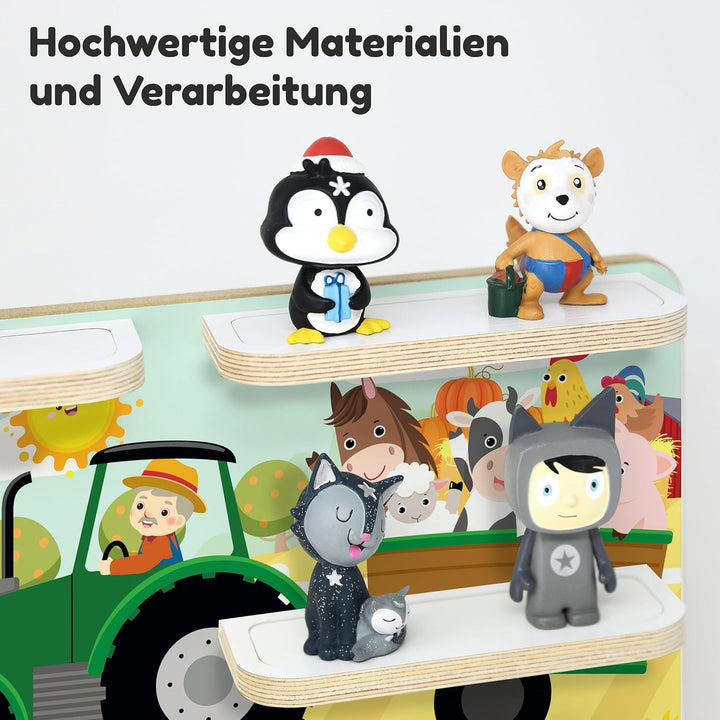 stadtecken Holzregal für Musikbox – Passend für Toniebox & ca. 40 Tonies | Perfekte Aufbewahrung für