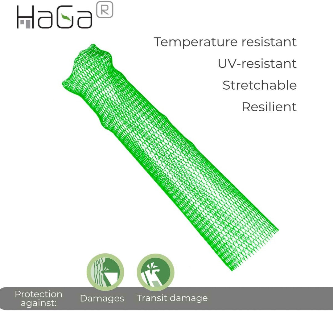 HaGa® Obstnetz Masche 5mm grün 500m Länge Gemüsenetz Aufbewahrungsnetz - extrem belastbar - witterun