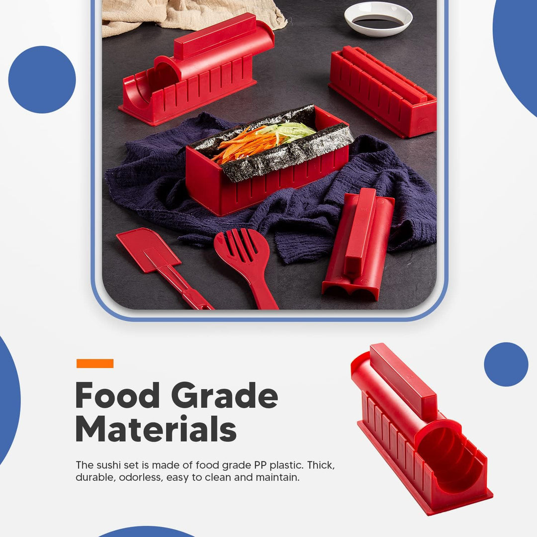 Virklyee Sushi Making Kit 17 Stück Sushi-Set Sushi Form Set Mehrere Formen DIY Sushi Selbst Machen S
