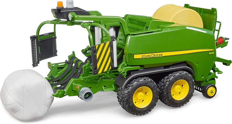 bruder 02032 - John Deere Rundballen-Presswickelkombination C441R - 1:16 Bauernhof Landwirtschaft Tr