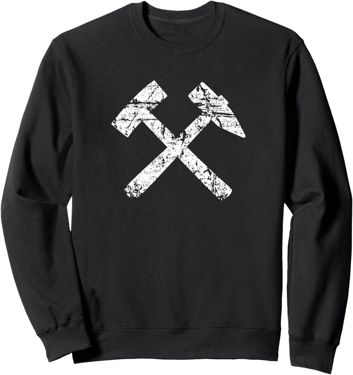 Schlägel und Eisen (Vintage Weiss) Bergmann Bergbau Sweatshirt